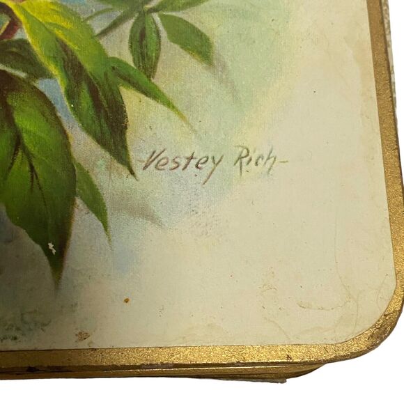 Vintage WIN-EL-WARE 6 Coasters 6" x 6" with Box - Artist Vestey Rich BIRDS - Picture 9 of 14